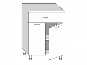 2.60.21 Шкаф-стол на 600мм с 1-м ящиком и 2-мя дверцами в Коркино - korkino.mebel74.com | фото