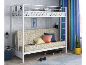 Двухъярусная кровать с диваном Мадлен белая-пифагор в Коркино - korkino.mebel74.com | фото