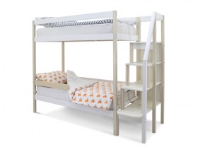 Двухъярусная кровать Svogen с бортиком бежево-белый в Коркино - korkino.mebel74.com | фото