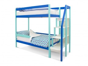 Двухъярусная кровать Svogen с бортиком мятно-синий в Коркино - korkino.mebel74.com | фото 1
