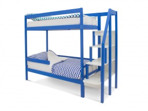 Двухъярусная кровать Svogen с бортиком синий в Коркино - korkino.mebel74.com | фото