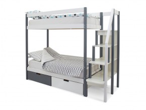 Двухъярусная кровать Svogen с ящиками графит-белый в Коркино - korkino.mebel74.com | фото