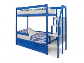 Двухъярусная кровать Svogen с ящиками и бортиком синий в Коркино - korkino.mebel74.com | фото