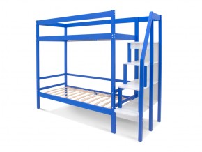 Двухъярусная кровать Svogen с ящиками и бортиком синий в Коркино - korkino.mebel74.com | фото 2