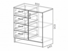 Комод К800-1Д ЛДСП ясень шимо в Коркино - korkino.mebel74.com | фото 2