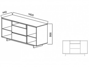 Комодино Moderno-1400 Ф6 в Коркино - korkino.mebel74.com | фото 4