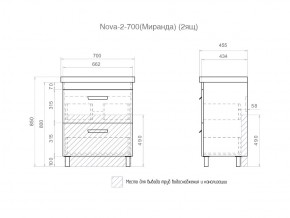 Комплект мебели в ванную Nova 700 2 ящика в Коркино - korkino.mebel74.com | фото 5