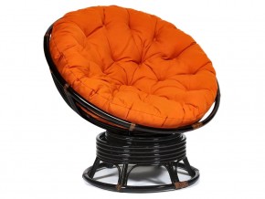 Кресло-качалка Papasan w 23/01 B с подушкой Antique brown, ткань Оранжевый в Коркино - korkino.mebel74.com | фото