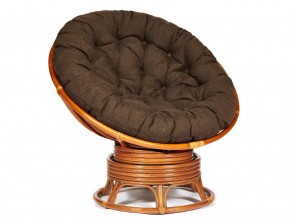 Кресло-качалка Papasan w 23/01 B с подушкой Cognac, ткань Коричневый в Коркино - korkino.mebel74.com | фото