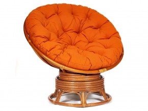 Кресло-качалка Papasan w 23/01 B с подушкой Cognac, ткань Оранжевый в Коркино - korkino.mebel74.com | фото