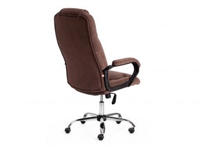 Кресло офисное Bergamo хром флок коричневый в Коркино - korkino.mebel74.com | фото 3