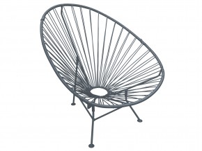 Кресло Ракушка с ротангом серый в Коркино - korkino.mebel74.com | фото