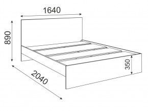 Кровать 1600 Осло модуль М14 с настилом Лайт Дуб Млечный в Коркино - korkino.mebel74.com | фото 2