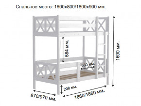 Кровать 2-х ярусная Аист-2 Классика белый 1600х800 мм в Коркино - korkino.mebel74.com | фото 2