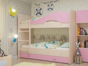 Кровать 2-х ярусная Мая с ящиками на латофлексах розовая в Коркино - korkino.mebel74.com | фото 1