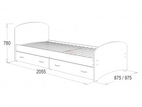 Кровать-6 одинарная с 2-мя ящиками 800*2000 венге в Коркино - korkino.mebel74.com | фото 2