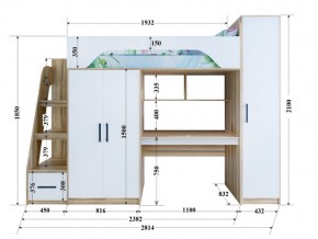 Кровать чердак Тея с пеналом винтерберг-зира в Коркино - korkino.mebel74.com | фото 2