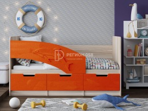 Кровать Дельфин-6 МДФ 1600 Апельсин металлик в Коркино - korkino.mebel74.com | фото