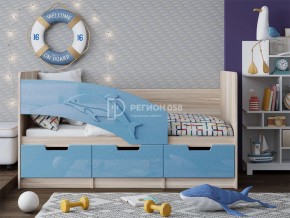 Кровать Дельфин-6 МДФ 1600 Голубой металлик в Коркино - korkino.mebel74.com | фото 1