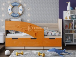 Кровать Дельфин-6 МДФ 1600 Оранжевый металлик в Коркино - korkino.mebel74.com | фото