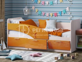 Кровать Дельфин МДФ 1600 Оранжевый металлик в Коркино - korkino.mebel74.com | фото
