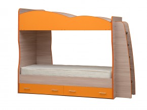 Кровать детская двухъярусная Юниор 1.1 оранжевая в Коркино - korkino.mebel74.com | фото
