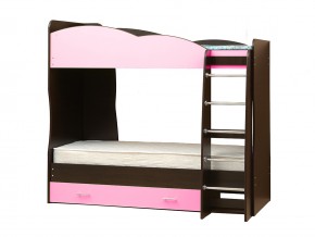 Кровать детская двухъярусная Юниор 2.1 светло-розовый в Коркино - korkino.mebel74.com | фото