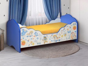 Кровать детская с бортом Малышка №3 700*1400 синяя в Коркино - korkino.mebel74.com | фото