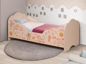 Кровать детская с бортом Малышка №4 700*1400 дуб млечный в Коркино - korkino.mebel74.com | фото 1