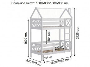 Кровать домик 2-х ярусная Аист-4 Классика белый 1800х900 мм в Коркино - korkino.mebel74.com | фото 2