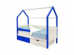 Кровать-домик мягкий Svogen с ящиками и бортиком сине-белый в Коркино - korkino.mebel74.com | фото 1