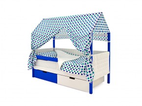 Кровать-домик мягкий Svogen с ящиками и бортиком сине-белый в Коркино - korkino.mebel74.com | фото 3