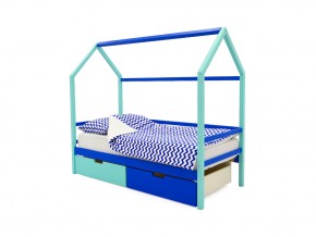 Кровать-домик Svogen с ящиками мятно-синий в Коркино - korkino.mebel74.com | фото