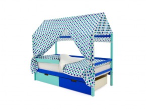 Кровать-домик Svogen с ящиками и бортиком мятно-синий в Коркино - korkino.mebel74.com | фото 5