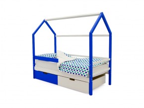 Кровать-домик Svogen с ящиками и бортиком сине-белый в Коркино - korkino.mebel74.com | фото