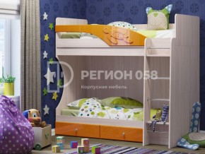 Кровать двухъярусная Бемби МДФ Оранжевый металлик в Коркино - korkino.mebel74.com | фото