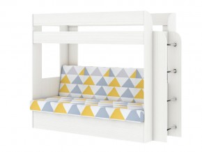 Кровать двухъярусная Карамель 75 бодега светлый-желтые треугольники в Коркино - korkino.mebel74.com | фото