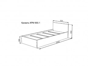 Кровать Мори КРМ 900.1 графит в Коркино - korkino.mebel74.com | фото 2