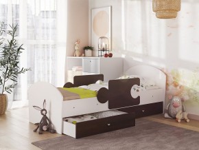 Кровать Мозаика с ящиком и бортиками на ламелях белый-венге в Коркино - korkino.mebel74.com | фото