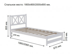 Кровать односпальная Аист-7 Классика белый 2000х900 мм в Коркино - korkino.mebel74.com | фото 2