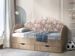 Кровать с продольной мягкой спинкой Софа №11 800х1600 мишки в Коркино - korkino.mebel74.com | фото