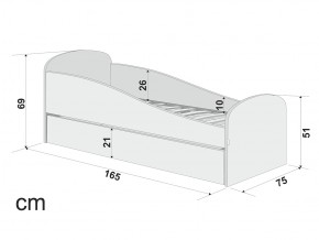 Кровать с ящиком Letmo черничный мусс (рогожка) в Коркино - korkino.mebel74.com | фото 2