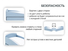 Кровать с ящиком Letmo небесный (рогожка) в Коркино - korkino.mebel74.com | фото 15