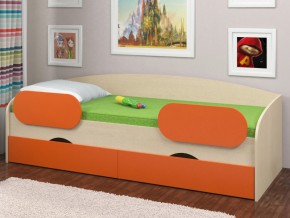 Кровать Соня 2 дуб молочный-оранжевый в Коркино - korkino.mebel74.com | фото 2