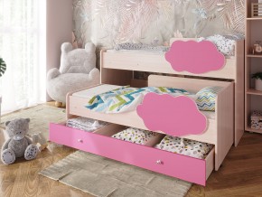 Кровать Соник с ящиком млечный дуб-розовый в Коркино - korkino.mebel74.com | фото