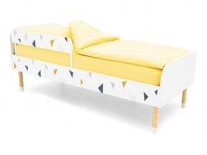 Кровать Stumpa Классика с бортиком рисунок Треугольники желтый, синий в Коркино - korkino.mebel74.com | фото