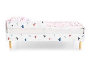 Кровать Stumpa Классика с бортиком рисунок Треугольники розовый, синий в Коркино - korkino.mebel74.com | фото 3