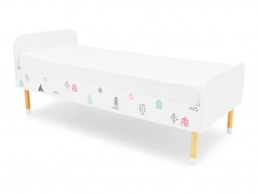 Кровать Stumpa Классика с рисунком Домики розовый, бирюзовый в Коркино - korkino.mebel74.com | фото 1