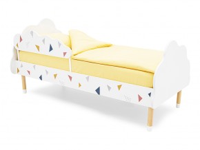 Кровать Stumpa Облако бортик, рисунок Треугольники желтый, синий, розовый в Коркино - korkino.mebel74.com | фото