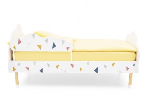 Кровать Stumpa Облако бортик, рисунок Треугольники желтый, синий, розовый в Коркино - korkino.mebel74.com | фото 3